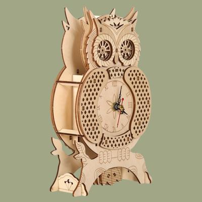 3D Wooden Three-dimensional M Owl Puzzle Adult Unzipping Assembled Holiday Gift Decoration Model