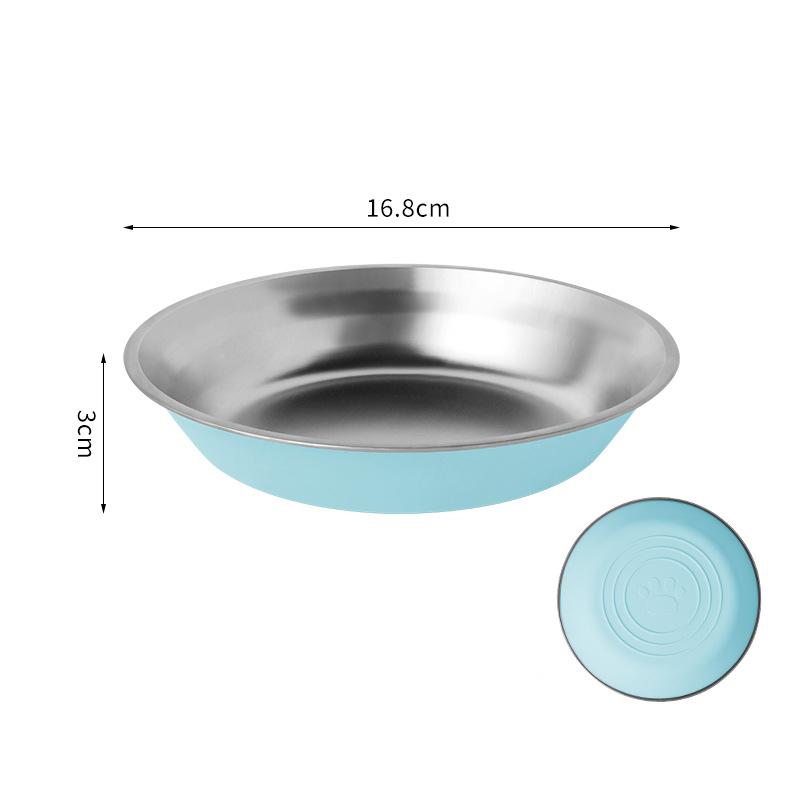 Stainless Steel Pet Bowl with Non-Slip Silicone Base, Durable Dog Cat Food Water Bowl, Multi-Color Available for Pets