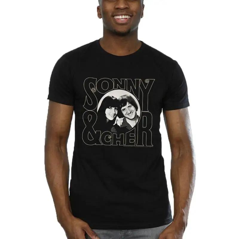 Sonny & Cher Men s Circle Photo T-Shirt S разноцветный