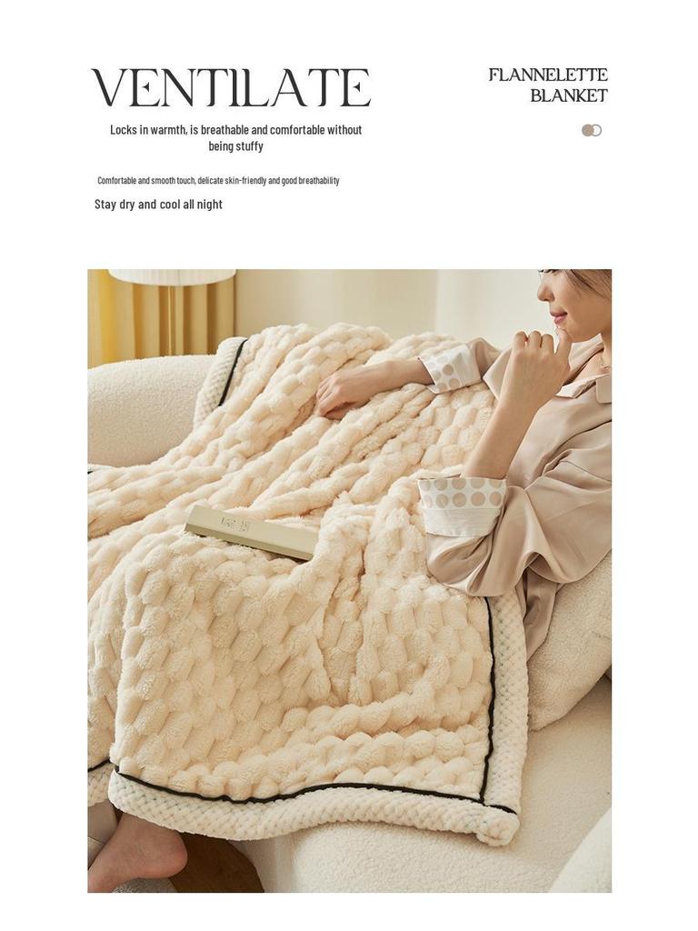 Doppellagige verdickte Winter Schildkröten Samt Korallenfleece Decke