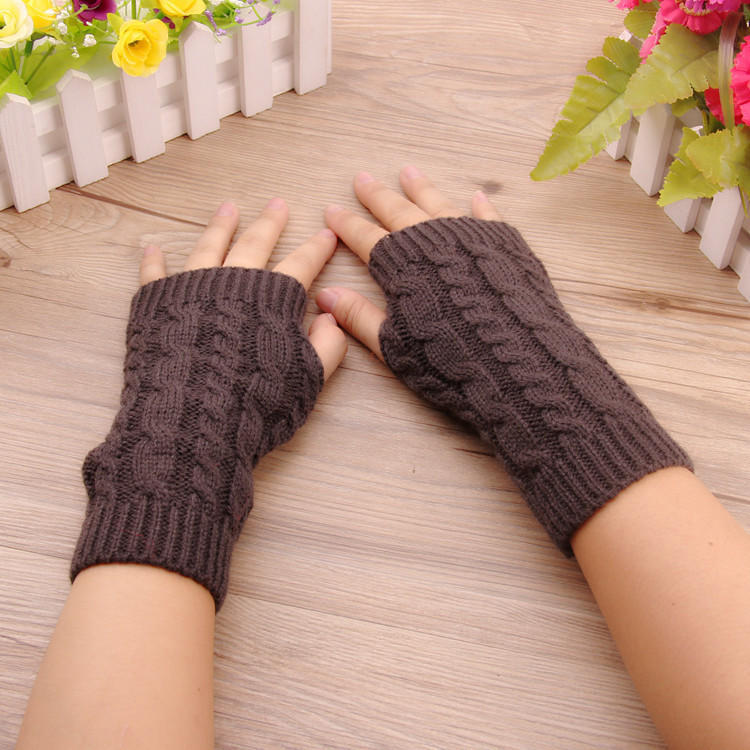 1 Pair Fashion Women Girl Winter Wrist Warm Knitted Fingerless Soft Gloves Xmas Gift