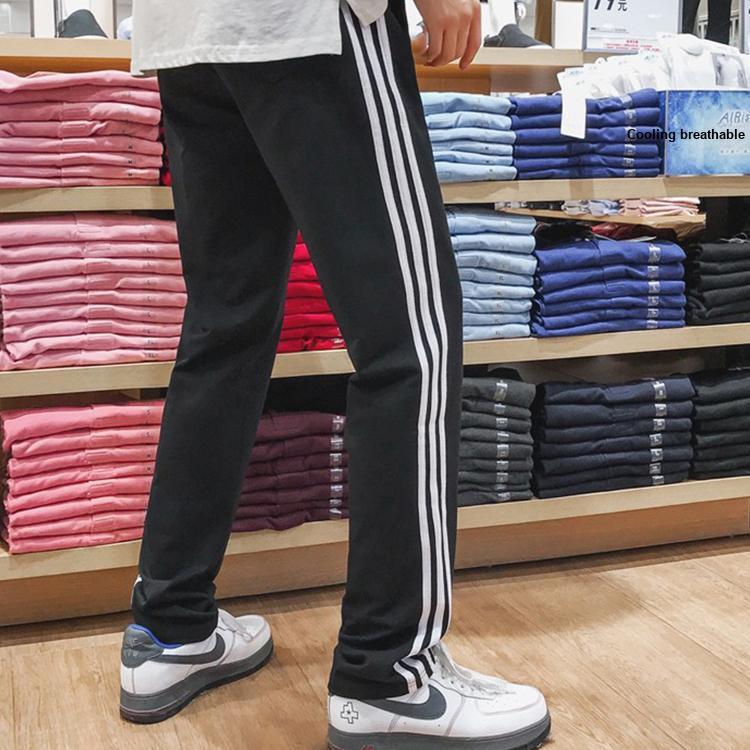 Adidas Retro Sportovní Pruhované Kalhoty s Rovnými Nohavicemi Pánské Spodky Černobílé TR30P-BW