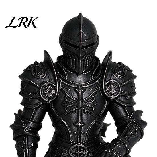 Knight Statue Decor 3D Printed Kneeling Statue, Medieval Armored Figurine, Creative Micro Landscape Desktop Warrior Sculpture for Home Office