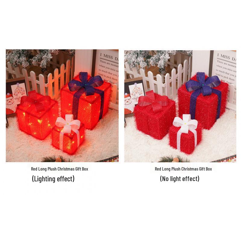 Cross-Border Christmas Luminous Gift Box Set: Outdoor Decorative Lights for Courtyard & Mall Display
