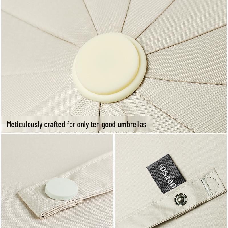 Automatic Stormproof 48-Rib Dual-Use Sun & Rain Folding Umbrella with Black Glue for Sunshade & Protection