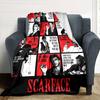 Scarface Characters Poster Flannel Blanket Super Soft Warm Cozy Blanket For Sofa Bed Office Travel Allseason Home Decor Gift