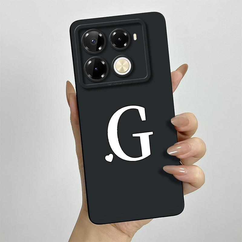 for Infinix Note 40 4G X6853 / Note 40 Pro 4G 5G X6850 X6851 / Pro Plus X6851B Phone Case Cute Letters Silicone Shockproof Cover