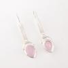 Różowy Chalcedon Kamień Szlachetny Srebro Próby 925 Biżuteria Ręcznie Robione Wiszące Kolczyki 2,3" EE-166-15