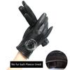 Real Leather Gloves Women's Sheepskin Gloves Leather Gloves Cycling Winter Warm Fleece-Lined Cycling Electric Car Touch Screen Leather Gloves Thin