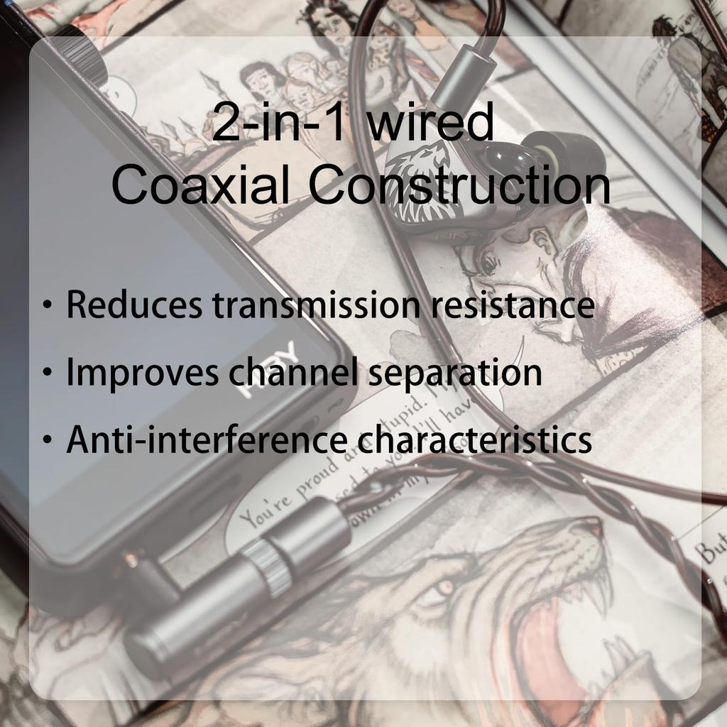 HiBy Cu4 Balanced Earphone Cable Coaxial Type4 Wire Locking Plug Jack O.C.C.Litz 2-in-1 4-Pin 3.5mm+4.4mm