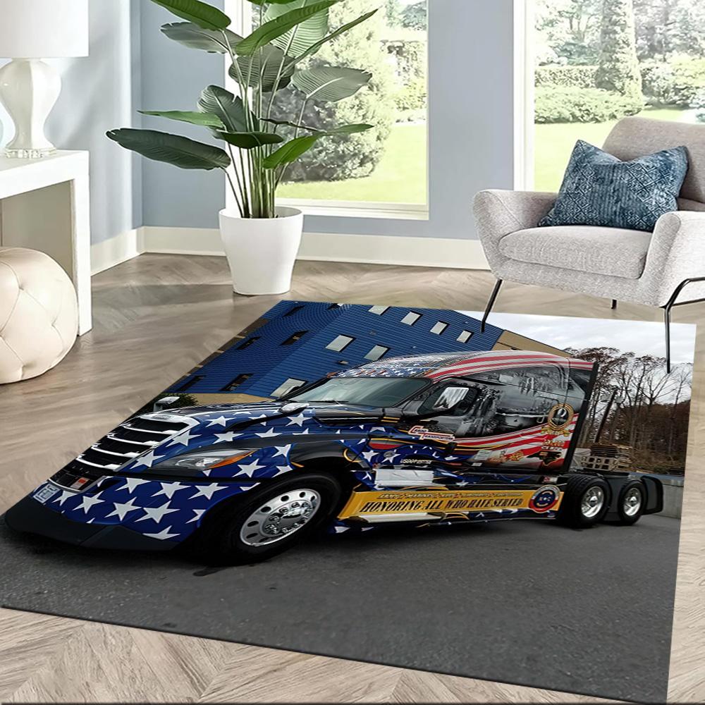 Kw Heavy Trucks Area Rug Suitable For Study Room Foyer Dining Room Dormitory Antislip Carpet Office Home Decor