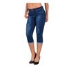 Summer Women Fashion High Waist Skinny Jeans Knee Length Denim Capri Pants