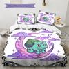 Bulbasaur Pattern Bedding Quilt Set Quilt Cover Pillowcase Home Decoration Birthday Gift (1 * duvet cover + 2 * pillowcase, without core)