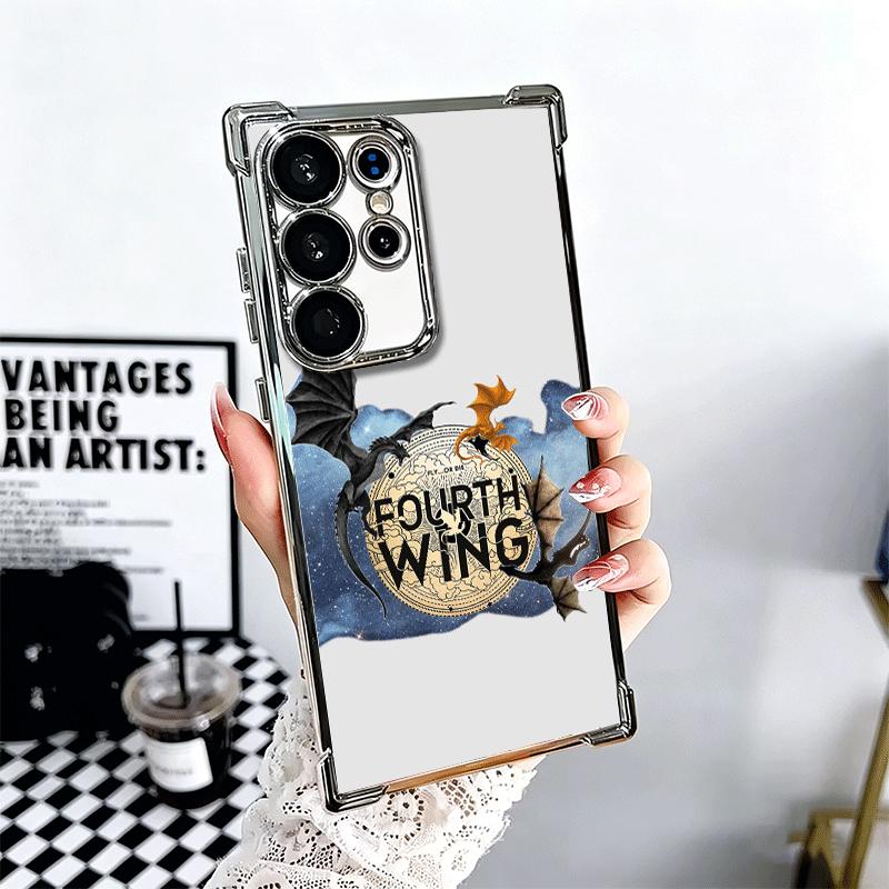 

F-Fourth W-Wing Dragon Plating Phone Case For Samsung Galaxy S24 S25 FE S26 Edge S23 Ultra S22 S21 Plus S20 Anti-Fall Airabag Co Samsung S22 Plus
