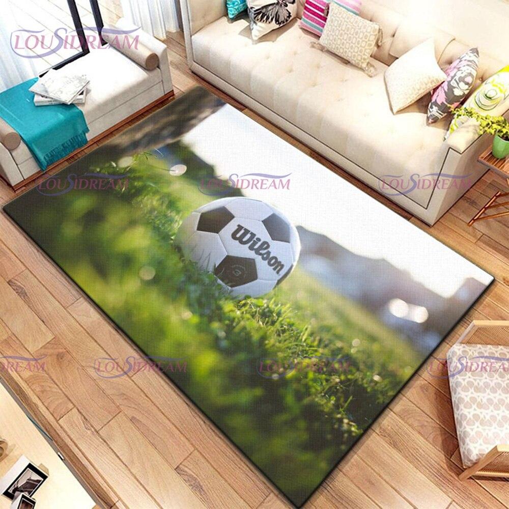 3D-Fußball-Fußball-Bilder-Teppich, Fußballfeld-Druck, Teppiche für Schlafzimmer, Wohnzimmer, Teppich, Hauseingang, Fußmatte, Kinderzimmer-Teppich