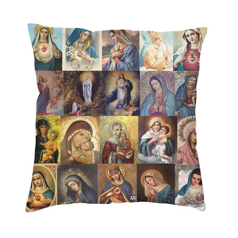 Virgin Of Guadalupe Square Pillow Cover Home Decorative Mexico Catholic Virgin Mary Cushion Cover Throw Pillow for Car Printing