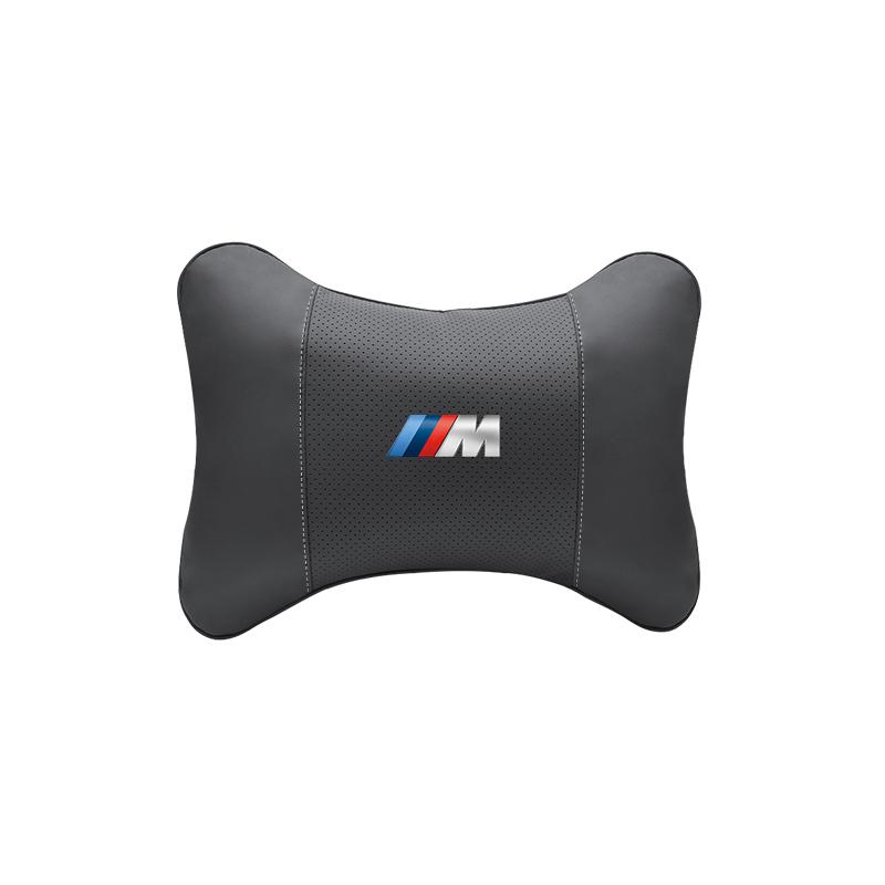 M logo Car Valve Cap Auto Seat Headrest Leather Neck Pillow Head Support For BMW X1 X2 X3 X5 X4 X6 X7 iX3 F20 F10 F07 E70 E46 FY6
