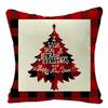 2022 Merry Christmas Home Decor Cushion Cover 45x45cm Cute Animals Cartoon Printed Throw Pillow Cover Xmas Decorative Pillowcase