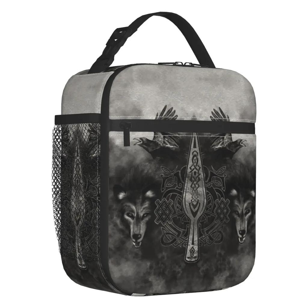 Odin's Eye Insulated Lunch Bag for Work School Raven Norse God Portable Cooler Thermal Lunch Box Women Kids