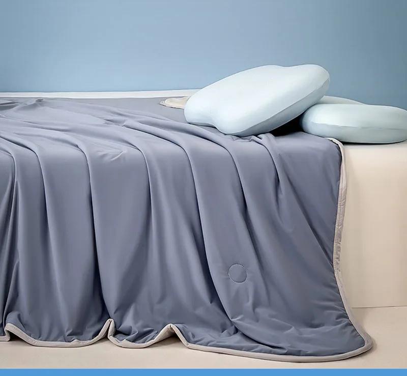 2026 Air Condition Comforter for Summer Pure Color Ice Silk Cooling Blanket Lightweight and Smooth Summer Cold Quilt Cooling Blanket for Bed