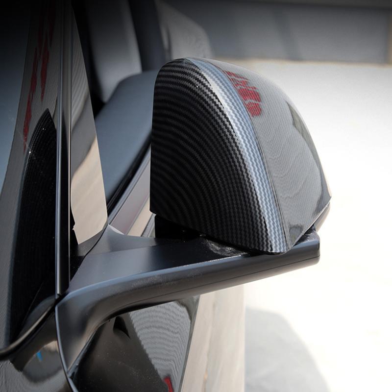 Pasta z uhlíkových vláken Boční kryt zrcátek dveří pro Tesla Model Y Auto Exteriérové ​​příslušenství Boční kryty Zadní kryt Model Y Příslušenství