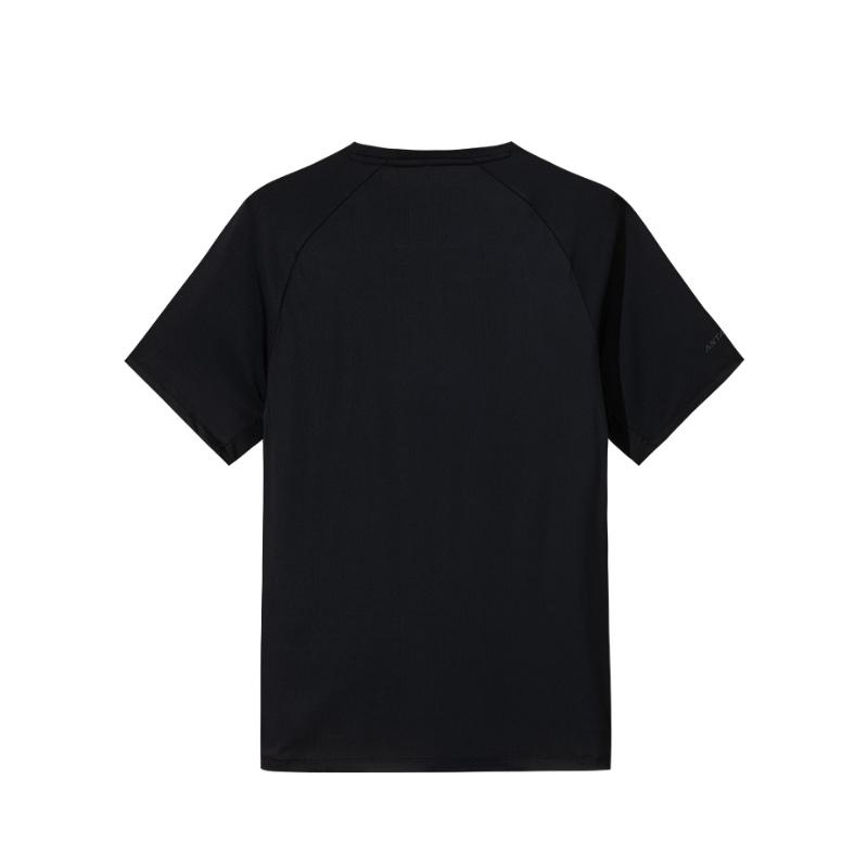 Anta Plain Sports Casual Simple Round Neck Pullover Short Sleeve T-Shirt Men Tops Basic-Black 952527107-4