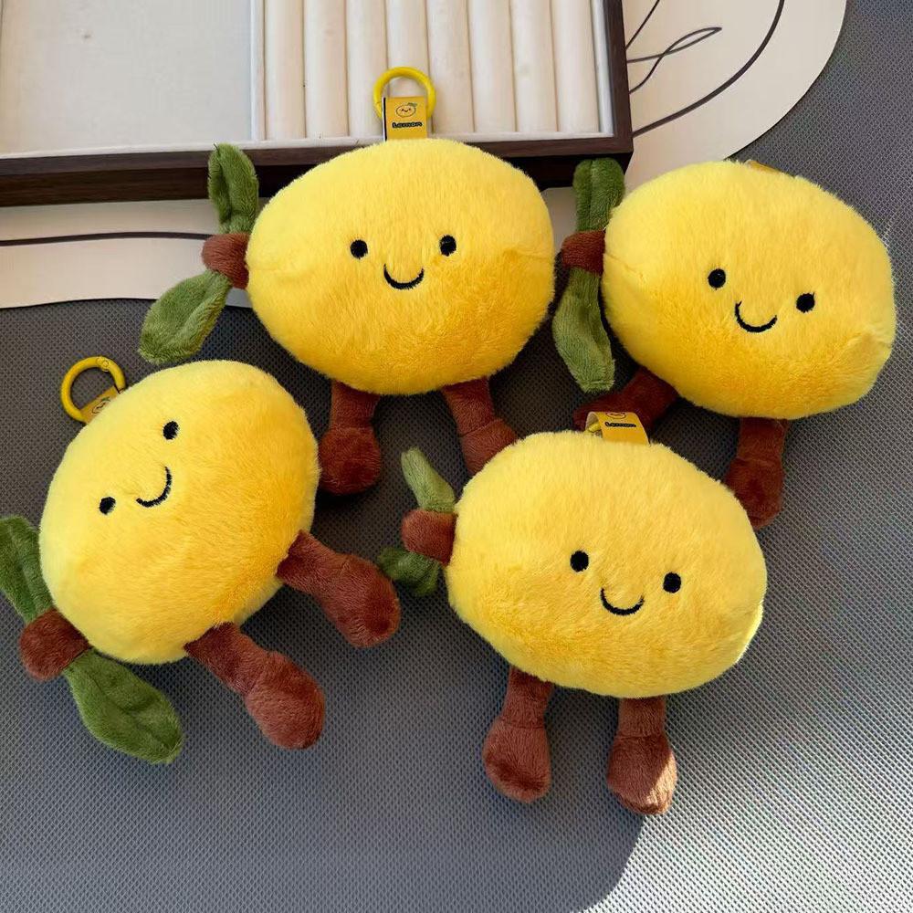 Cute Fruit Lemon Plush Keychain With Pp Cotton Filling For Bags And Gifts