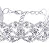 Luxus Temperament Kristall Strass Anhänger Choker Halsband Silberbeschichtete Kette Halskette Damen Hochzeits Schmuck