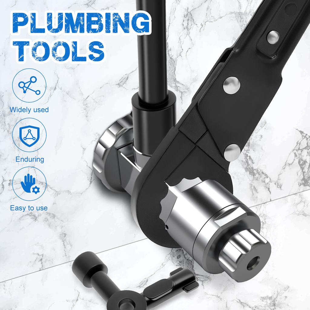 Carbon Steel Plumber Wrench Universal Adjustable Wrench Tool Set Multifunctional Large Opening Double-Ended Pipe Live Mouth Plie