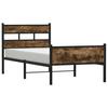 Bed Frame Without Mattress Smoked Oak Finish 75 X 190 Cm Engineered Wood