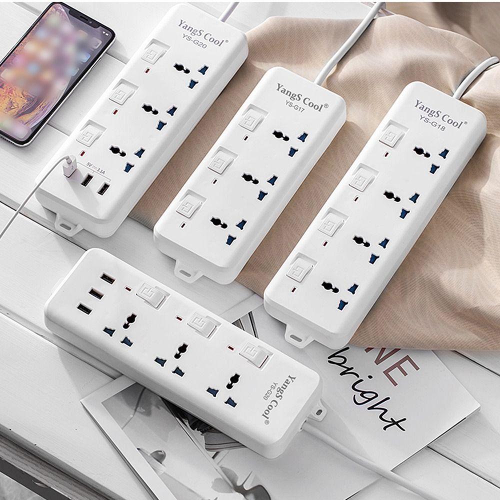

USB Ports Outlet Power Strip UK EU US Smart Home Universal Plug Power Board Surge Protector Travel US-Style A
