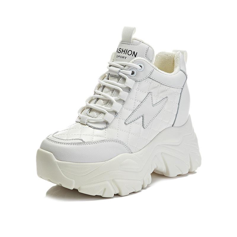 

High-top shoes increase in height in autumn and winter new platform casual sports shoes ins velvet cotton shoes 34