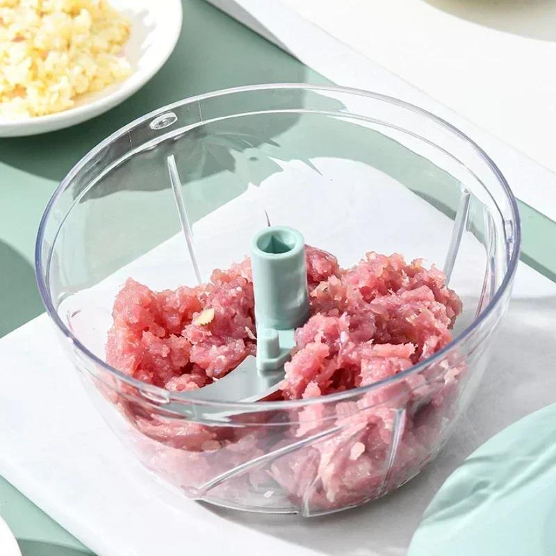 500/900ML Rope Grinder Vegetable Cutter Kitchen Garlic Puller Minced Garlic Chili Fruit Puree Garlic Mixer Rotary Food Processor