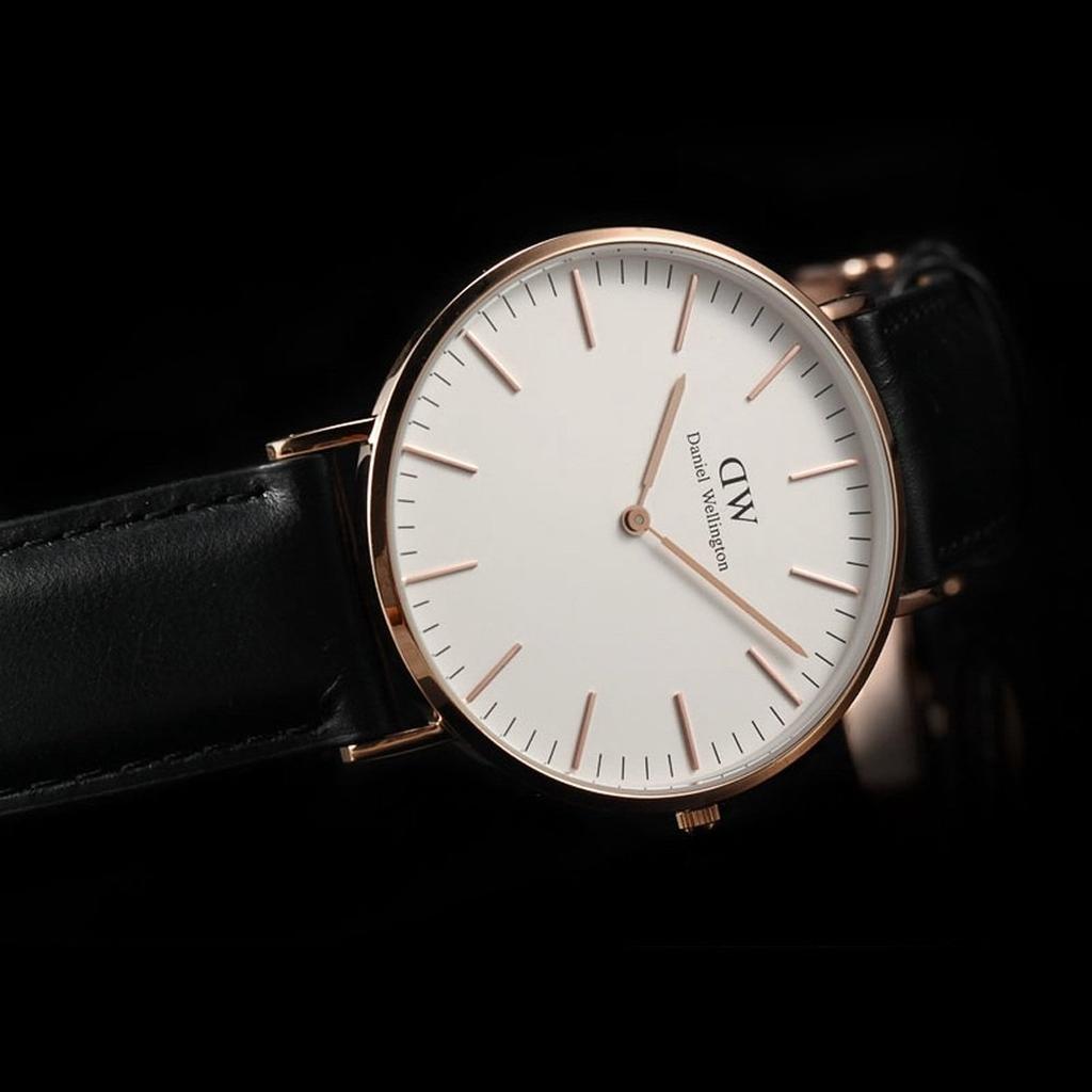 Daniel Wellington 40mm Rose Gold Leather Belt, Sheffield 0107DW [Parallel Import]