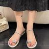 Fashion 2025 Brand Ladies Shoes Pinch Toe Women's Slippers Fashion Crystal Beach Slippers Women Summer Best Seller Flat Slippers Zapatos