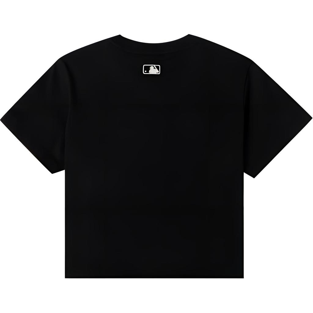 New MLB Drop Shoulder Sleeve T Shirt Women's Black 3FTSV1443-50BKS