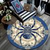 Blauer Spinnen-Rundteppich, Teppich für Wohnzimmer, Schlafzimmer, Sofa, Spielzimmer-Dekor, Rutschfeste Bodenteppich