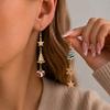 Tassel Christmas Earrings Rhinestone Moving Santa Claus Dangle Earrings Christmas Jewelry  Girls