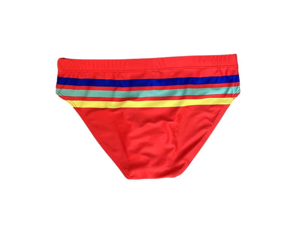 JESSBORN Men's Striped Swim Trunks - Stylish Youth Swimsuit for Beach, Pool, and Sports.
