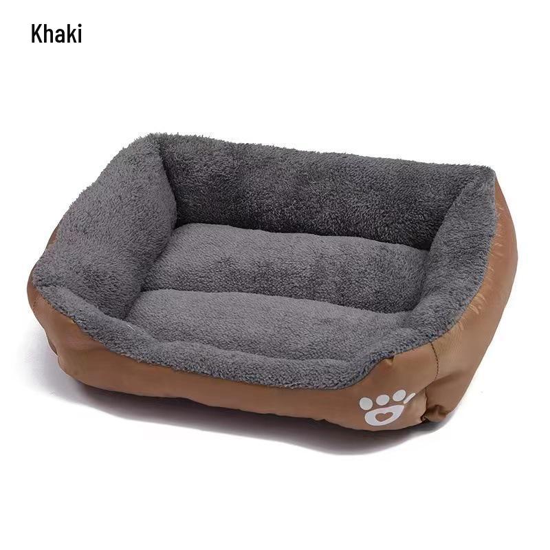 Four Seasons Universal Pet Bed - Customizable Logo, Fleece Warmth, Square Design for Dogs & Cats