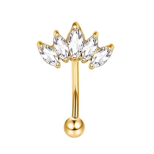 Bobisty Eyebrow Tragus Studs Stainless Steel Curved Barbell Dangle CZ Belly Lip Cartilage Daith Surface Piercing Jewelry