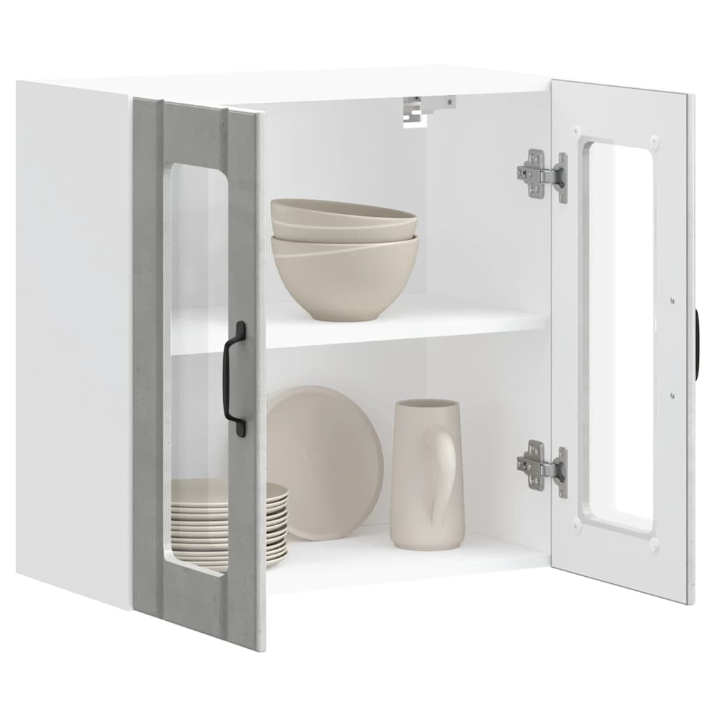 Kitchen Wall Cabinet With Doors, Lucca, Concrete Gray