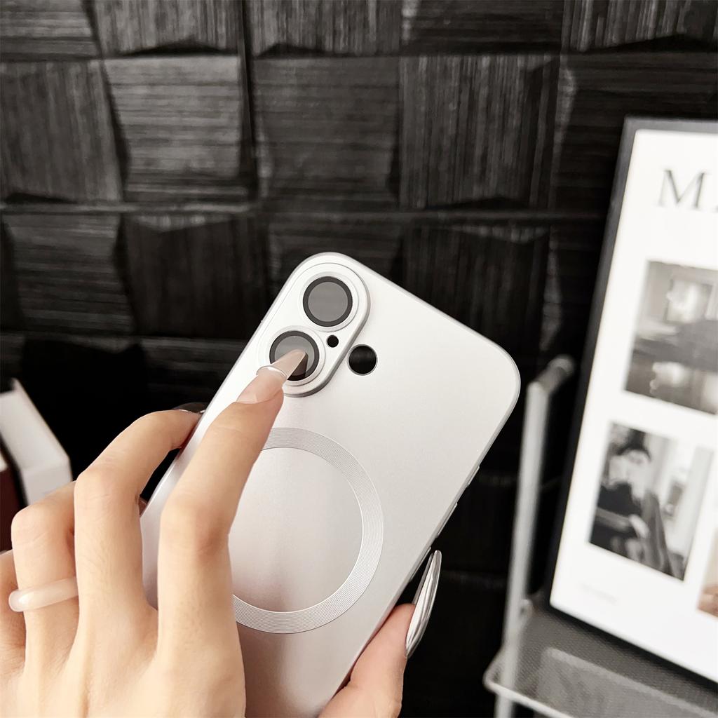 Luxury Metal Matte Magnetic Wireless Charge For Magsafe Cases for iPhone 16 15 14 13 12 11 Plus Pro ProMax Soft Cover