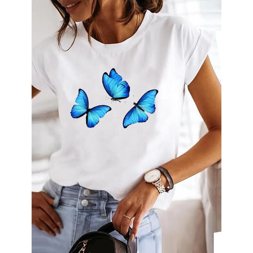 2025 Summer Women Clothes Style Trend Print T-shirt Fashion Short Sleeve Cute Casual Clothing