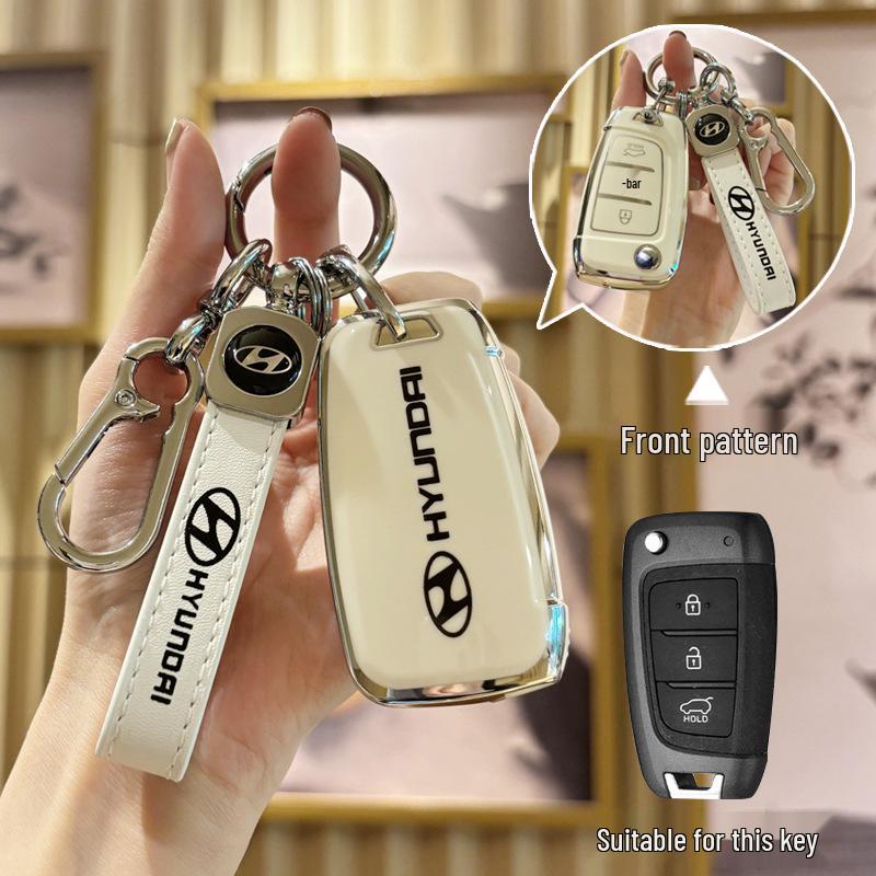 Hyundai Key Case for Elantra, Verna, Santa Fe, Mistra - Protective Shell with Buckle, Suitable for 20 Models