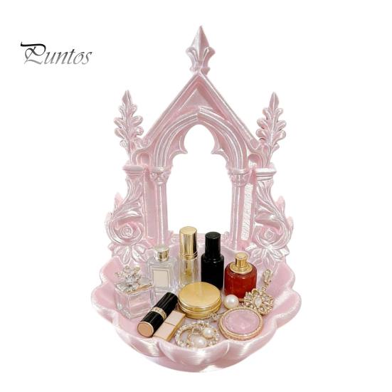 Macaron Color Jewelry Tray Storage Tray, with Gothic Arch Pearlescent Design, Organizer Themed Organizer, for Rings Earrings Necklaces Dressing Table