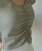 Debiweeo Women'S Yoga Wear Devi-T0130-Sand Pilates Julie Shirred Cap Sleeve