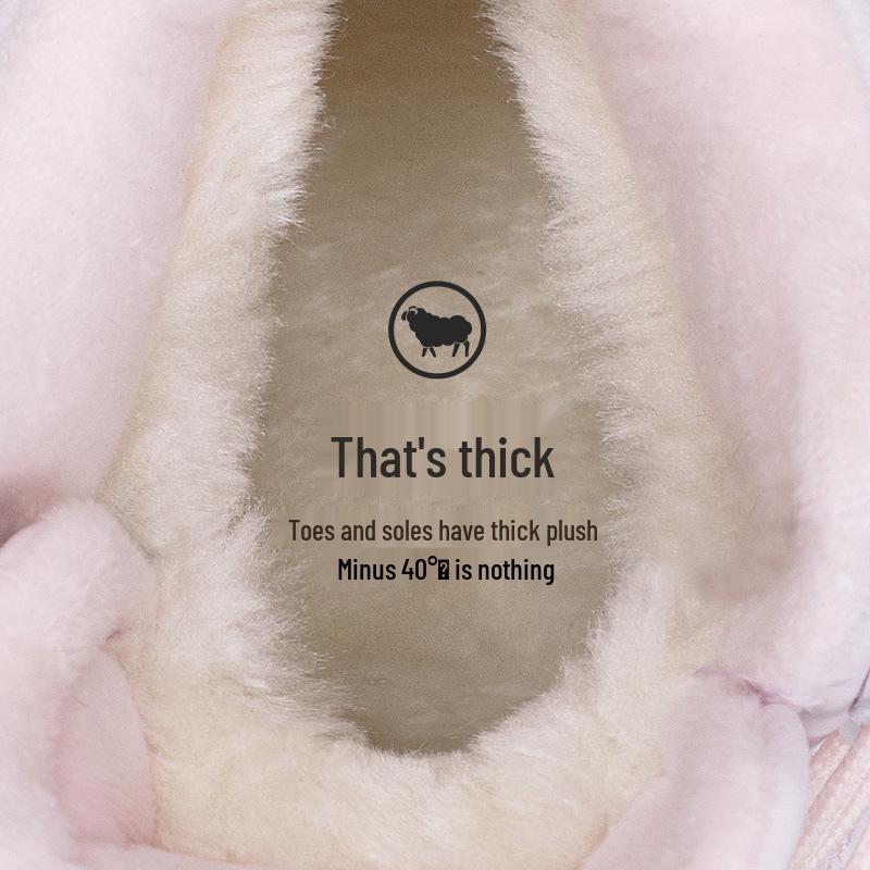 Children's Mid-Calf Non-Slip Thick Winter Boots with Velvet Lining - Unisex Snow Boots