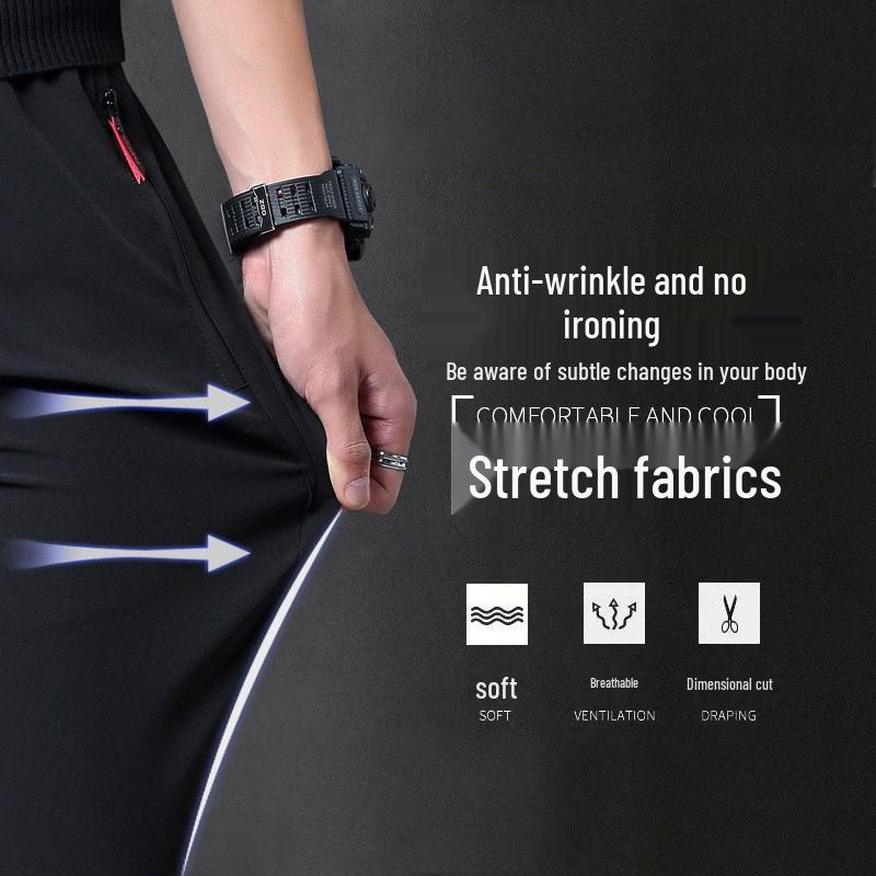 Korean Style Mens Slim Fit Black Joggers - Spring/Autumn Trend