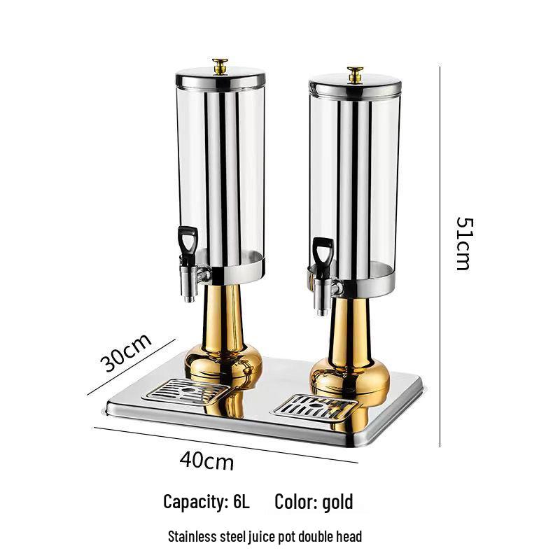3L Saft- und Getränkespender aus Edelstahl für Restaurants - Einzel-/Doppelkopf, Hot Pot, Sesamöl, Buffet